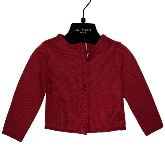 Chloé Red Button Down Cardigan - Picture 1 of 10